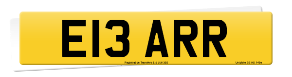 Registration number E13 ARR